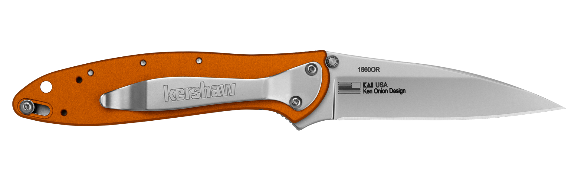Kershaw Leek Knife-Ken Onion Design-Orange-1660OR - Picture 2 of 3